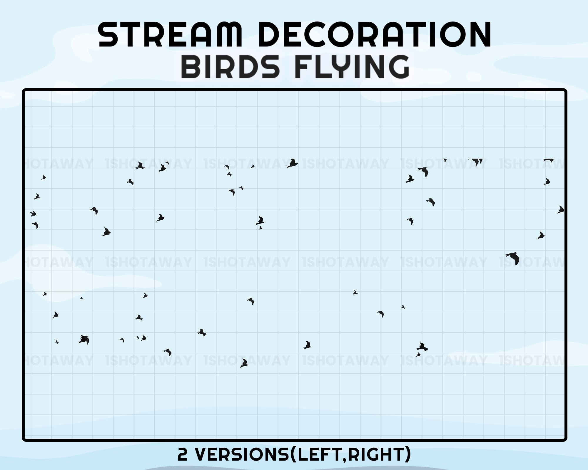 Bird Pattern Overlay Animated Flying Birds Twitch Overlay, Spooky Bird Flock Stream ...