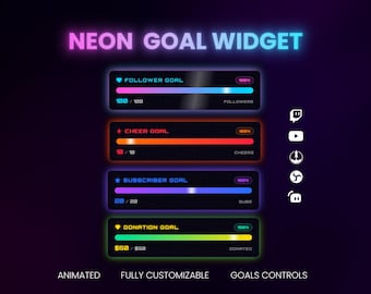 Widget de objetivos Neon Twitch, Widget de objetivos Twitch
