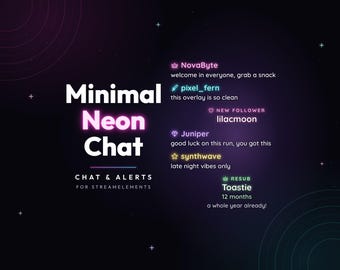 Neon Chat Widget Twitch, Minimal Glowing Stream Chat Overlay