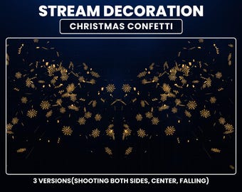 Confeti navideño animado para Twitch, decoración para transmisiones navideñas, recursos para vtubers