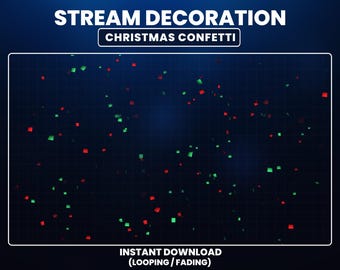 Confeti navideño animado para Twitch, decoración para transmisiones navideñas, recursos para vtubers