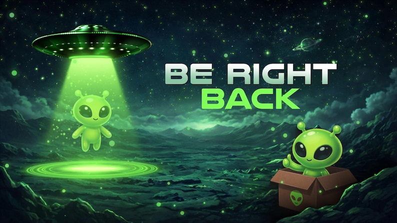 Alien Twitch Overlay, Animated Alien Stream Overlay, Ufo, Alien, Space ...