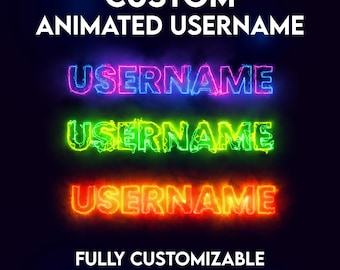 Nombre de usuario animado personalizado para Twitch, superposición animada de nombre de usuario para Twitch, letrero con el nombre de Twitch, superposición para Twitch