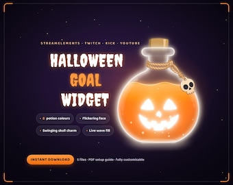 Widget per obiettivi di Halloween, widget per obiettivi a tema zucca su Twitch