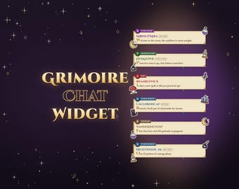 Heksenachtige chatwidget voor Twitch, Grimoire Spellbook-chat met meldingen