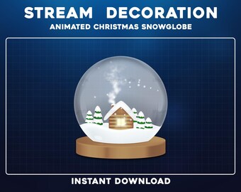 Bola de nieve navideña animada con forma de arroyo, alertas mágicas de bolas de nieve y superposición festiva estética.