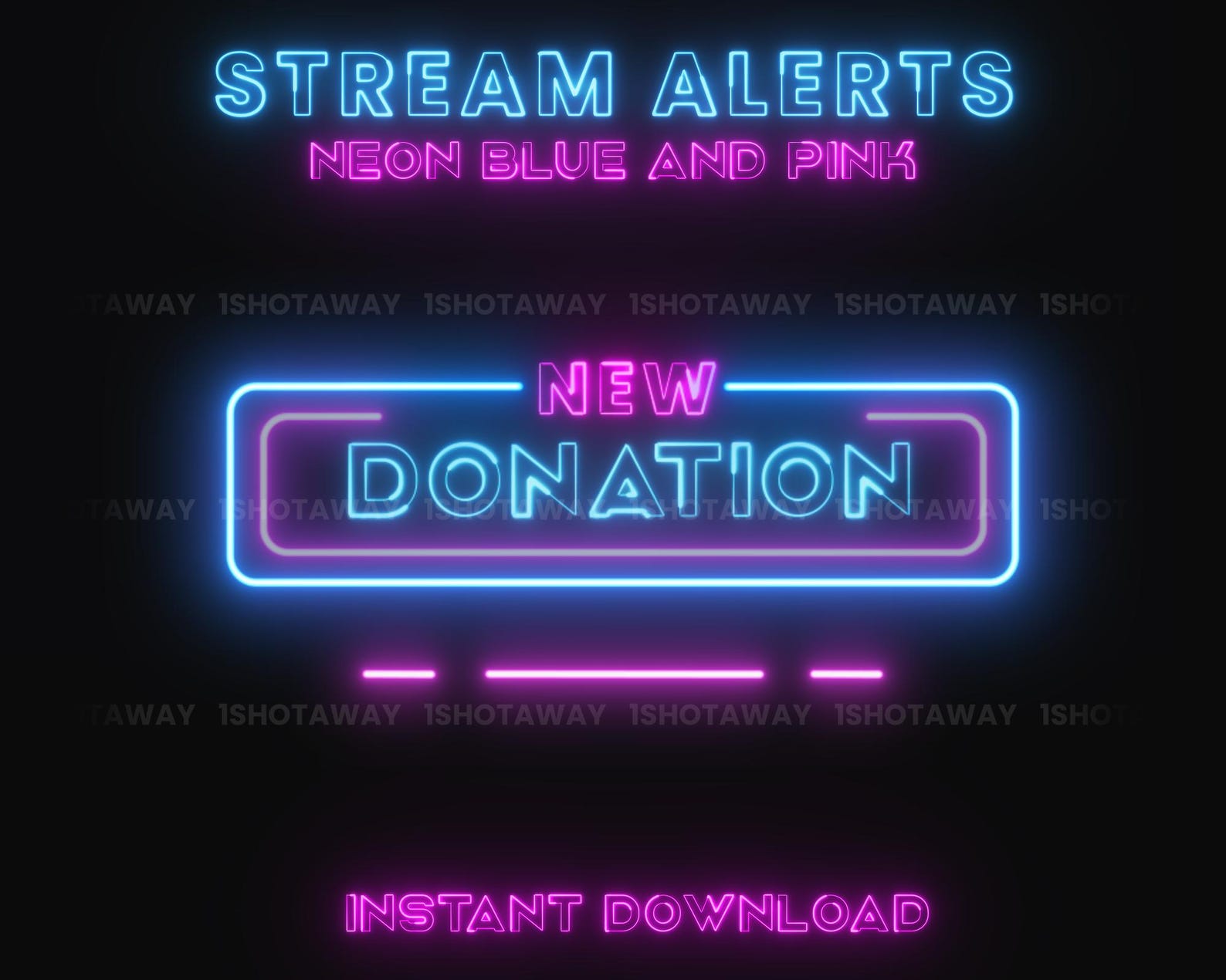 Neon Pink & Blue Animated Twitch Alerts – Animated Stream Alerts for ...
