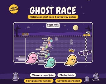 ハロウィンTwitchウィジェット、ゴーストレースチャットゲーム、ガチャウィジェット