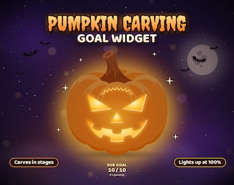 Pumpkin Carving Goal Widget, Halloween Twitch Goal Widget