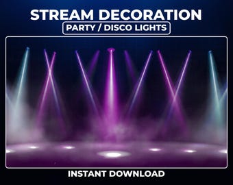 Luces de fiesta animadas Superposición para Twitch, Fiesta de baile, Eventos, DJ, Celebración, Decoración de transmisión disco