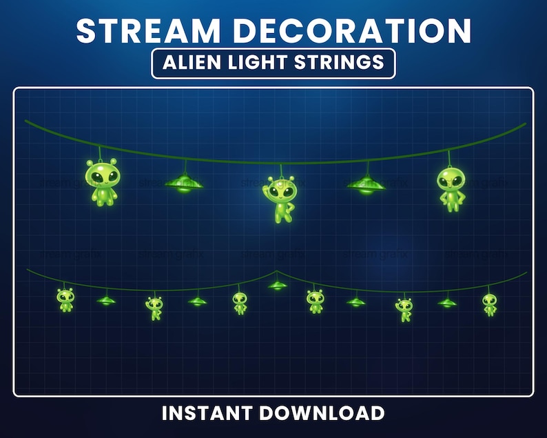 Animated Alien Twitch Overlay, Alien Stream Overlay, Ufo, Spaceship ...