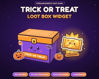 トリック・オア・トリート ハロウィン Twitch ウィジェット、かわいいルートボックス StreamElements オーバーレイ