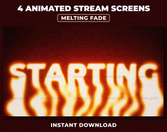 Dark Twitch Overlay, Orange Twitch Stream Screens, Fire Overlay
