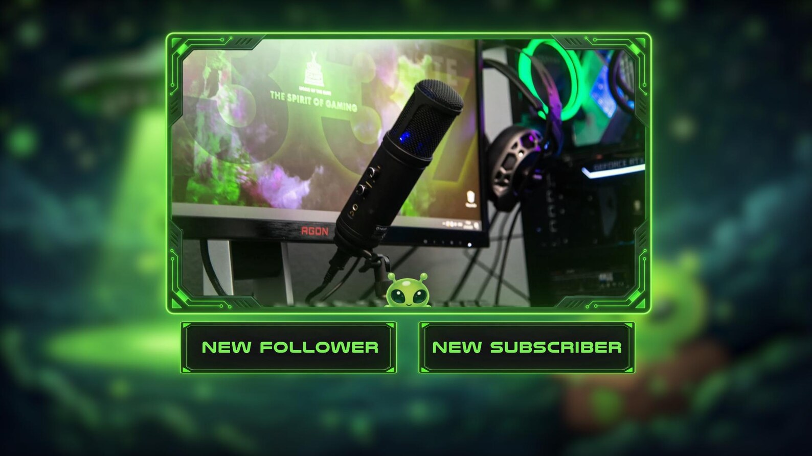 Alien Twitch Overlay, Animated Alien Stream Overlay, Ufo, Alien, Space ...