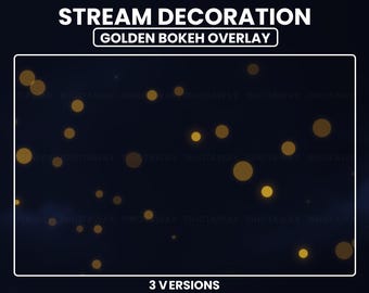 Animiertes Bokeh Stream Overlay, Goldpartikel Dekoration, Glühendes Licht, Vtuber Twitch Overlay