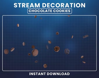 Superposición animada de transmisión de galletas, alertas de postres adorables, decoración de galletas de chocolate para VTuber