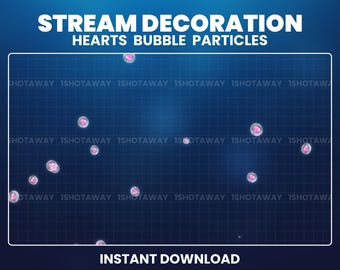Animated Floating Heart Overlay, Valentine Heart Bubbles Stream Decoration