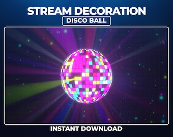 Superposición animada de bola de discoteca para Twitch, fiestas de baile, eventos, celebraciones y decoración de transmisiones de DJ/fiestas.