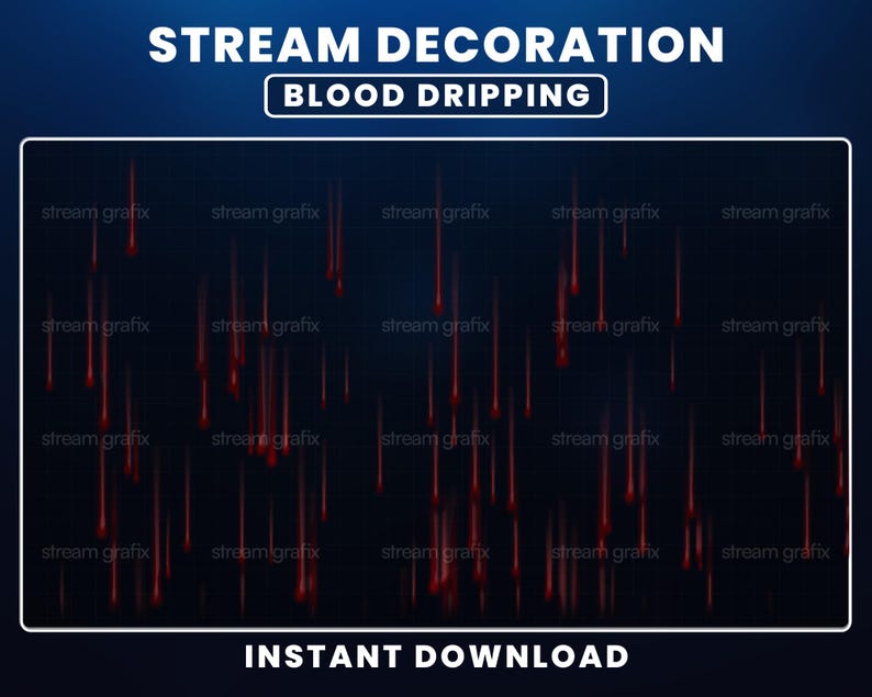 Animated Blood Dripping Twitch Overlay | Horror Stream Decoration ...