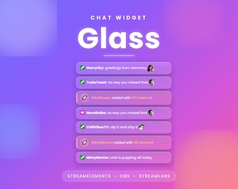 Widget de chat de cristal para Twitch, widget de chat de Twitch