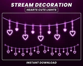 Paquete de superposición de luces y corazones animados para transmisiones en vivo — Twitch, YouTube, OBS, Streamlabs