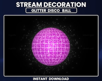 Animated Glitter Disco Ball Twitch Overlay, Dance Party, Events, Celebration, Stream Decoration