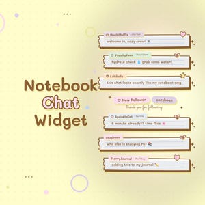 Niedliches Chat-Widget für Twitch, Kawaii-Chatbox im Notizbuchpapier-Stil, gemütliches Pastell-Widget