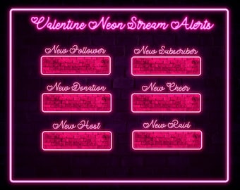 Pink Hearts Animated Twitch Alerts, Cute Stream Alerts, Valentine Twitch Overlay