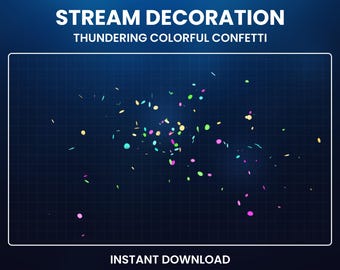 Animiertes Konfetti Stream Dekoration Overlay - Twitch Stream Konfetti Add-On, Buntes fallendes Neon Konfetti für Party & Feiern