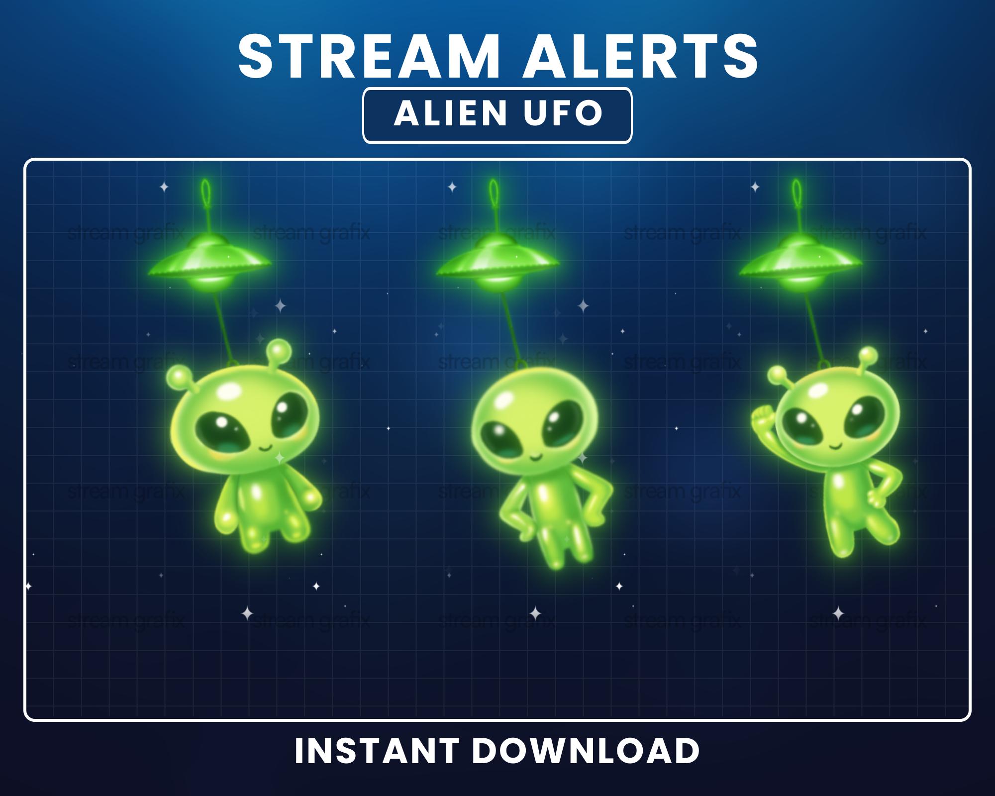 Animated Alien Twitch Alerts, Ufo Stream Alert, Alien Twitch Overlay - Etsy