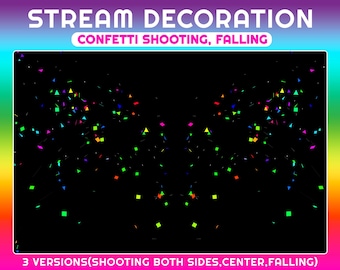 Superposición animada de confeti cayendo para Twitch / Decoración colorida para transmisiones en vivo en Navidad, cumpleaños y fiestas