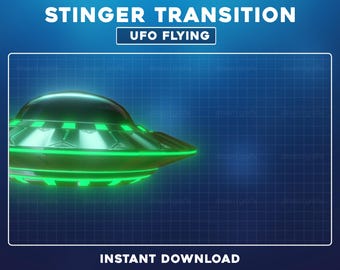 Transición de Twitch con OVNI Volando, Transición de transmisión animada de OVNI, Superposición de transmisión espacial