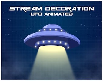 Superposición animada de OVNI para Twitch, alerta de transmisión espacial, decoración de OVNI brillante