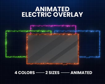Paquete de superposiciones animadas para transmisiones en Twitch, marcos de neón para webcam, borde animado para webcam, OBS, YouTube