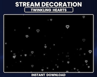 Geanimeerde fonkelende harten-overlay, schattige twitch-overlay, hartenstroom-overlay