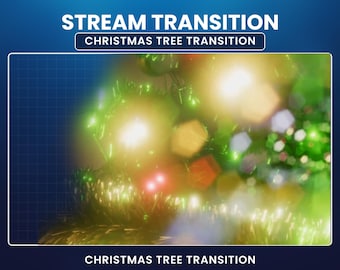 Transición de Twitch con árbol de Navidad, transición animada para stream, superposición navideña adorable