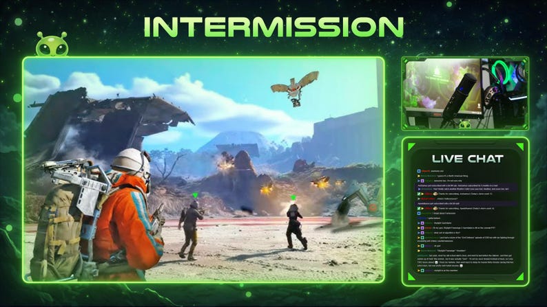 Alien Twitch Overlay, Animated Alien Stream Overlay, Ufo, Alien, Space ...
