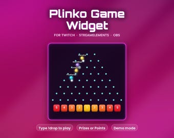 Plinko Chat Widget Game, Twitch Widget Games, Machine Gacha Game for Streamers