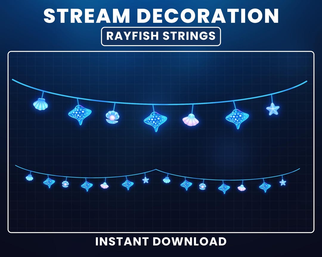 Stream Offline Screen Fish Animated Fish Twitch Overlay, Fish Stream Overlay, Rayfish, Sea, Stream ...