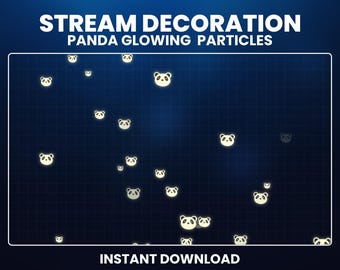 Superposición de partículas de panda para Twitch, superposición de transmisión de panda adorable, decoración animada para transmisión