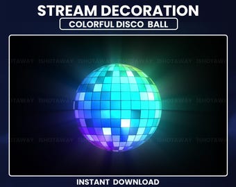 Overlay animado de bola de discoteca para Twitch, fiestas de baile, eventos, celebraciones y decoración de transmisiones.