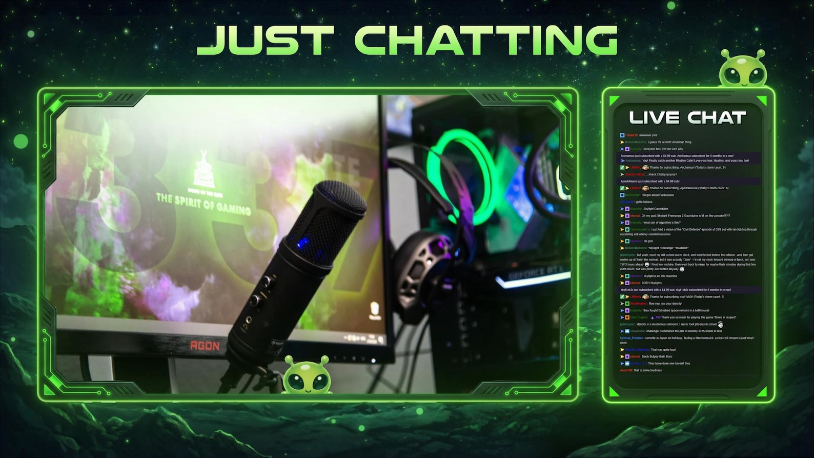 Alien Twitch Overlay, Animated Alien Stream Overlay, Ufo, Alien, Space ...