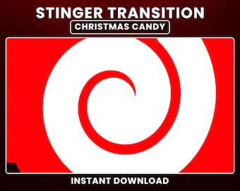 Christmas Candy Twitch Stinger Transition, Animated Stream Transition, Cute Xmas Overlay