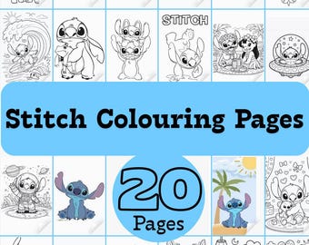 20 páginas para colorear creativas del personaje Stitch para niños