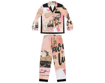 Travel Phrase Satin Pajamas | Women's Satin Pajamas
