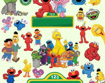 100+ Street Monsters PNG Bundle, Elmo, Cookie Monster And Friends, Big Bird, Street Monsters Faces, Clipart Birthday Cricut Digital Files