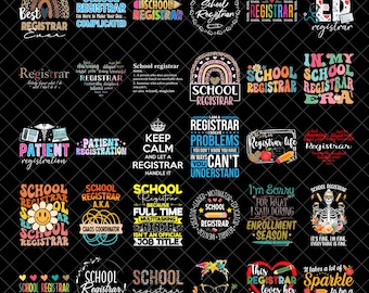 School Registrar Png Bundle, Funny Sublimation Design for School Office Staff, Registrar Quotes Clipart, png digital download
