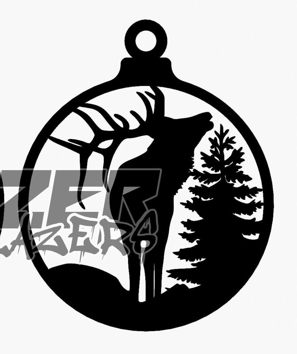 Elk Christmas Ornament SVG File: Laser Cut Design (digital Download) - Etsy