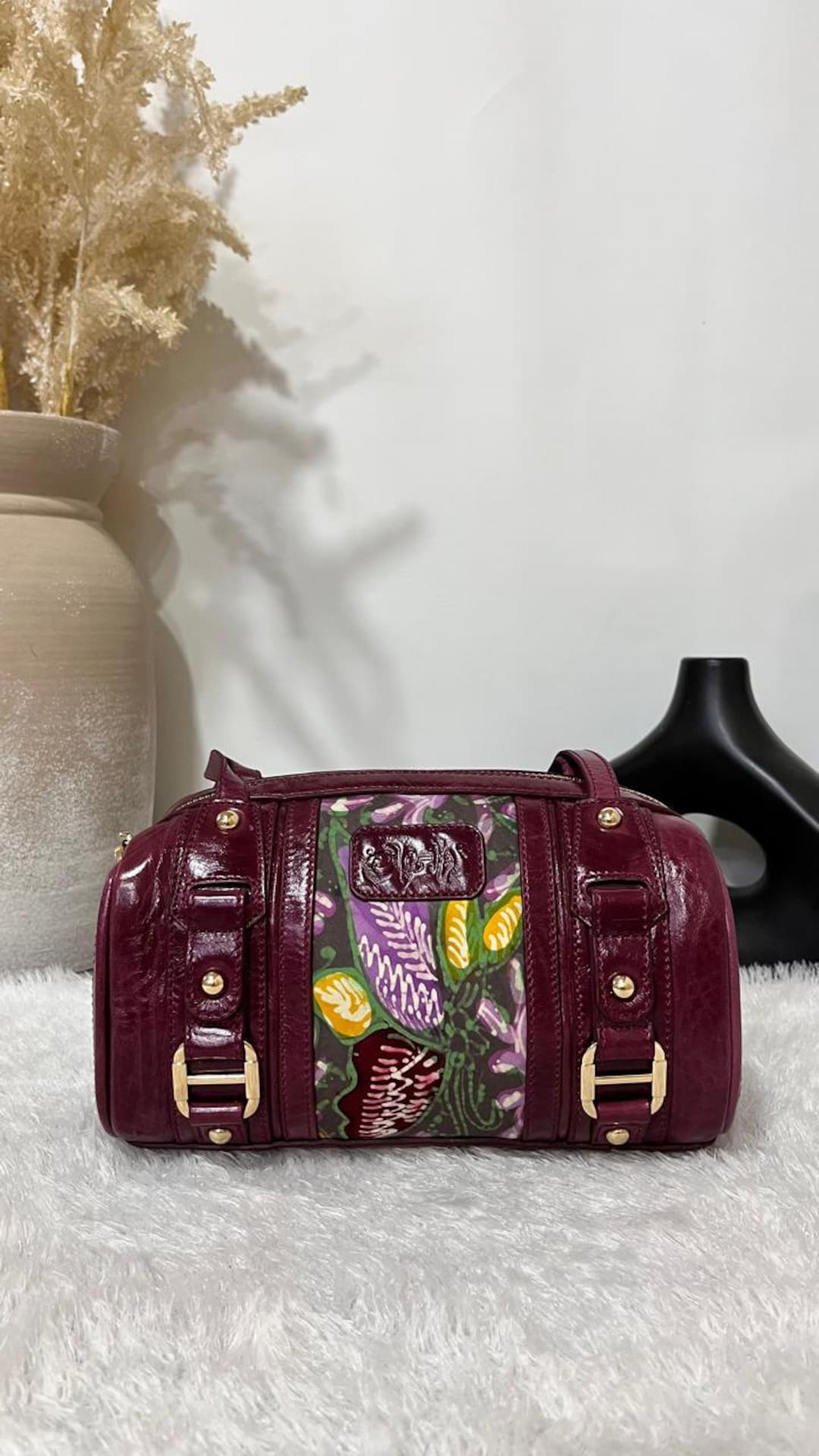 Purple Leather Ethnic Speedy Bag Handmade Batik Shoulder Bags Etsy Purple Leather Ethnic Speedy Bag Handmade Batik Shoulder Bags Etsy