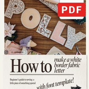 白い縁取りの布製文字の作り方